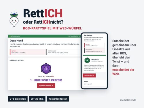 RettICH oder RettICHnicht? – BOS-Partyspiel mit W20-Würfel