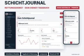 Schichtjournal – Dienst-Tagebuch für den Rettungsdienst: Basis kostenlos, Premium