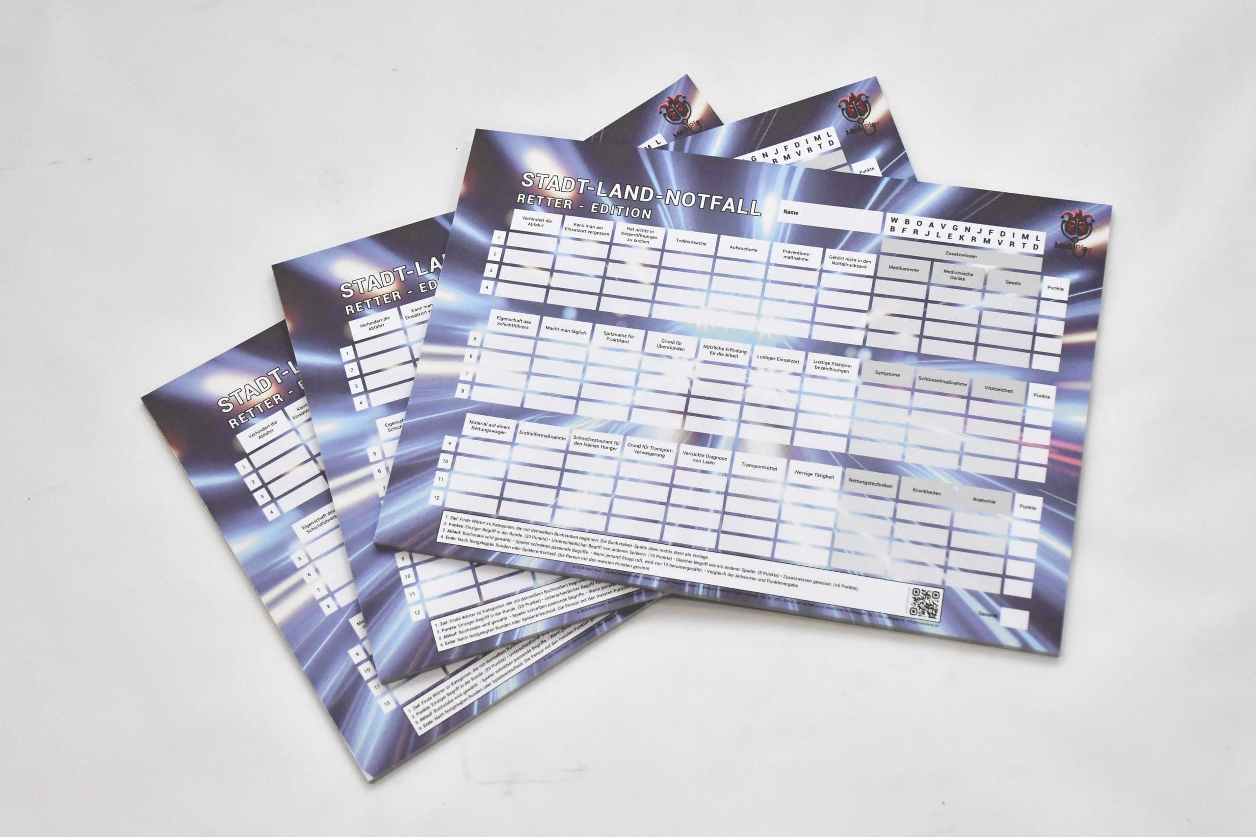 Stadt-Land-Notfall A4 – Das medizinische Lernspiel
